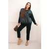 Dámský souprava z viskózy s prošívanou mikinou a kalhotami (Velikost UNI, Barva Hnědá)