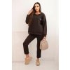 Dámský souprava z viskózy s prošívanou mikinou a kalhotami (Velikost UNI, Barva Hnědá)