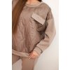 Dámský souprava z viskózy s prošívanou mikinou a kalhotami (Velikost UNI, Barva Hnědá)