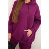 Dámský teplákový komplet zateplený z bavlny s kapucí (Velikost UNI, Barva Fialová)