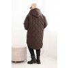 Dámská zimní bunda Plus Size prošívaná s kapucí khaki (Velikost UNI, Barva Zelená)