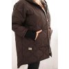 Dámská zimní bunda Plus Size prošívaná s kapucí khaki (Velikost UNI, Barva Zelená)