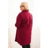 Dámský elegantní plášť Plus Size s límcem a velkými kapsami (Velikost UNI, Barva Fialová)