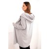 Dámská bavlněná mikina s kapucí a prodlouženým předním dílem (Velikost UNI, Barva Šedá)