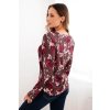 Dámská viskózová květinová blůza s dlouhým rukávem (Velikost UNI, Barva Hnědá)