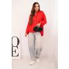 Dámská elegantní košile z viskózy s ozdobnými knoflíky (Velikost UNI, Barva Červená)