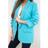 Dámské sako s klopami (Velikost UNI, Barva Tyrkysová)