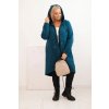 Dámská mikina zateplená Plus Size s kapucí a véčkovým výstřihem (Velikost UNI, Barva Modrá - tmavě)