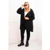 Dámská mikina Plus Size zateplená s kapucí a asymetrickým zipem (Velikost 2XL/3XL, Barva Černá)