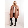 Dámská mikina Plus Size zateplená s kapucí a zipem (Velikost UNI, Barva Hnědá)