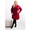 Dámské šaty Plus Size s ozdobným vsadkou s flitry (Velikost UNI, Barva Hnědá)