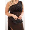 Dámská večerní šaty Plus Size na jedno rameno (Velikost UNI, Barva Černá)