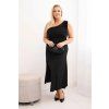 Dámská večerní šaty Plus Size na jedno rameno (Velikost UNI, Barva Černá)