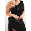 Dámská večerní šaty Plus Size na jedno rameno (Velikost UNI, Barva Černá)