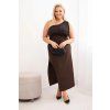 Dámská večerní šaty Plus Size na jedno rameno (Velikost UNI, Barva Černá)