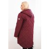 Dámská zimní prošívaná bunda Plus Size s kapucí (Velikost UNI, Barva Fialová)