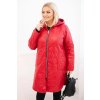 Dámská zimní prošívaná bunda Plus Size s kapucí (Velikost UNI, Barva Červená)