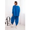 Dámská tepláková souprava z silnějšího materiálu se širokými nohavicemi (Velikost UNI, Barva Modrá - tmavě)