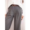 Dámské kalhoty s širokými nohavicemi a páskem (Velikost UNI, Barva Šedá - tmavě)