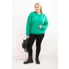 Dámská mikina s kroužkovým designem Plus Size bavlněná basic s kulatým výstřihem (Velikost XL, Barva Bordó)