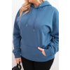 Dámská mikina s kapucí a klokaní kapsou Plus Size z bavlny (Velikost XL, Barva Černá)