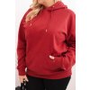 Dámská mikina s kapucí a klokaní kapsou Plus Size z bavlny (Velikost XL, Barva Černá)