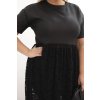 Dámské šaty Plus Size s krátkým rukávem a krajkovým lemem (Velikost UNI)