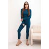 Dámská bavlněná souprava ART0293 s dlouhým rukávem a legínami (Velikost UNI, Barva Modrá - tmavě)