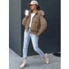 Dámská zimní bunda s kapucí COLDPACK Dstreet TY4427 (Velikost S, Barva Hnědá)
