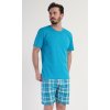 Pánské pyžamo šortky Motocycle (Barva Tyrkysová, Velikost M)