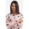 Dámská noční košile s dlouhým rukávem Srdce (Barva Růžová - světle, Velikost M)