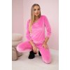 Velurová souprava Ginnie s řasením na zadní straně (Velikost UNI, Barva Růžová)