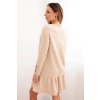 Šaty 66188 s volánem midi (Velikost UNI, Barva Béžová)
