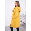 Svetr s kapucí a kapsami hladký hořčicový (Velikost UNI, Barva Žlutá)