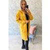 Svetr s kapucí a kapsami hladký hořčicový (Velikost UNI, Barva Žlutá)