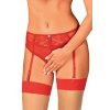 Podvazky Obsessive Dagmarie garter panties (Velikost XS/S, Barva Červená)