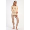 Dámské pyžamo dlouhé Monika (Barva Béžová, Velikost S)