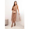 Dámská souprava s vlněným svetrem a viskózovými šaty (Velikost UNI, Barva Béžová)