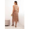 Dámská souprava s vlněným svetrem a viskózovými šaty (Velikost UNI, Barva Hnědá)
