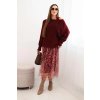 Dámská souprava s vlněným svetrem a viskózovými šaty (Velikost UNI, Barva Hnědá)