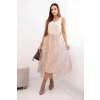 Dámská souprava s vlněným svetrem a viskózovými šaty (Velikost UNI, Barva Béžová)