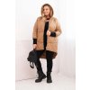 Dámská zimní bunda 5419 Plus Size prošívaná s kapucí (Velikost UNI, Barva Béžová)