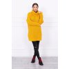 Svetr, šaty s rolákem hořčicové barvy dlouhý (Velikost UNI, Barva Žlutá)