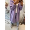 Svetr s kapucí fialový dlouhý (Velikost UNI, Barva Fialová)
