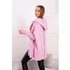 Svetr s kapucí a netopýřími rukávy (Velikost UNI, Barva Růžová - světle)