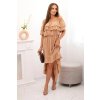 Dámské šaty s odhalenými rameny a prodlouženými zády (Velikost UNI, Barva Béžová - tmavě)