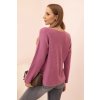 Dámský svetr IT88 s viskózou a výstřihem do V (Velikost UNI, Barva Růžová)