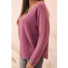Dámský svetr IT88 s viskózou a výstřihem do V (Velikost UNI, Barva Růžová)