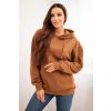 Dámská mikina s kapucí a klokaní kapsou z bavlny camelová (Velikost S, Barva Béžová)