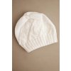 Dámská zimní čepice z vlny a s geometrickým vzorem K479 ecru (Velikost UNI, Barva Tělová)